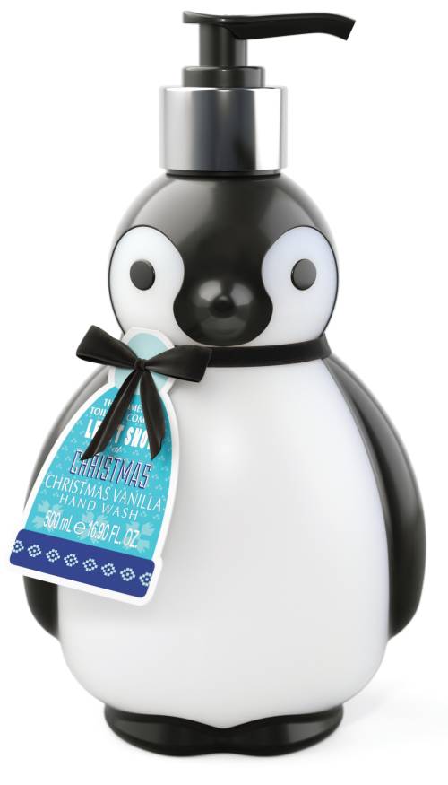 Christmas Penguin liquid soap bottle