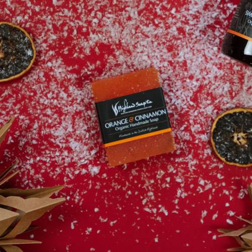 Orange and Cinnamon soap snow