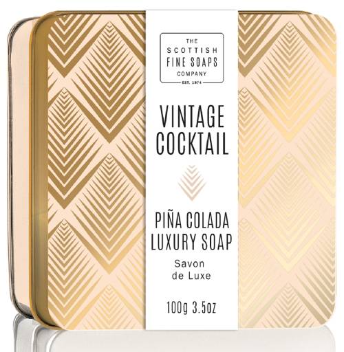 Scottish Fine Soaps Pina Colada Vintage Cocktail Soap In A Tin