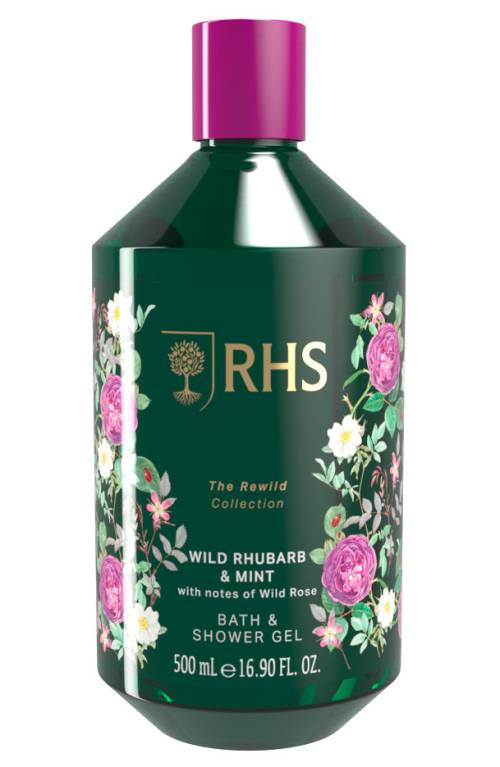 RHS Rewild Collection - Wild Rhubarb & Mint Bath & Shower Gel by RHS