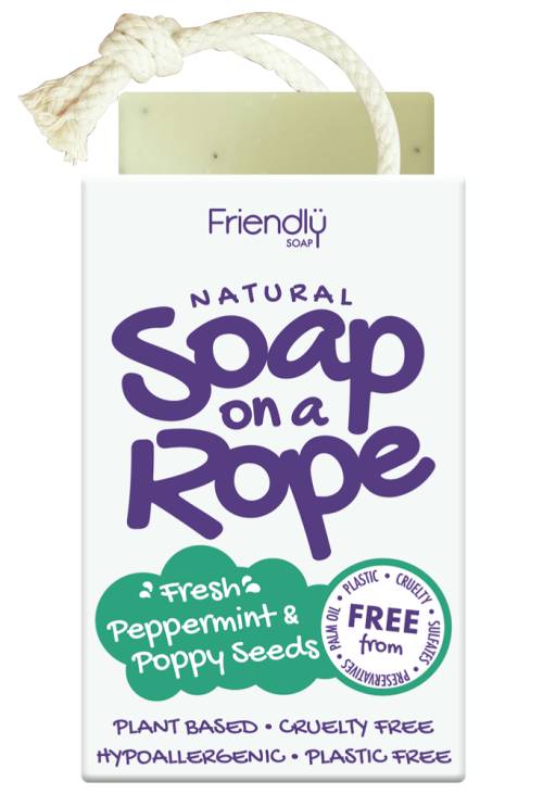 Soap On A Rope - Fresh Peppermint & Poppy Seeds by Friendly Soap