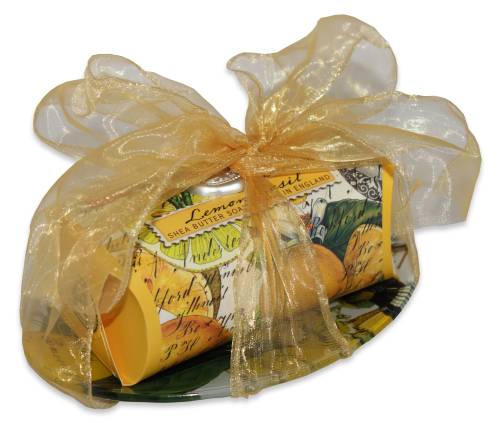 Lemon basil large soap bar and dish set